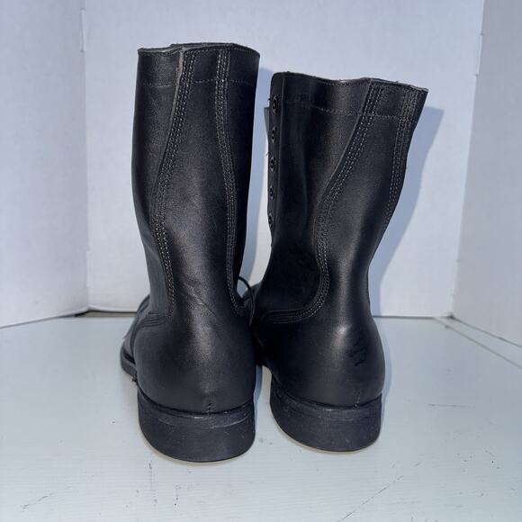 Vintage 99 Black 10.5 Leather Combat Boot COVE Military Steel-toe BILTRITE NWB